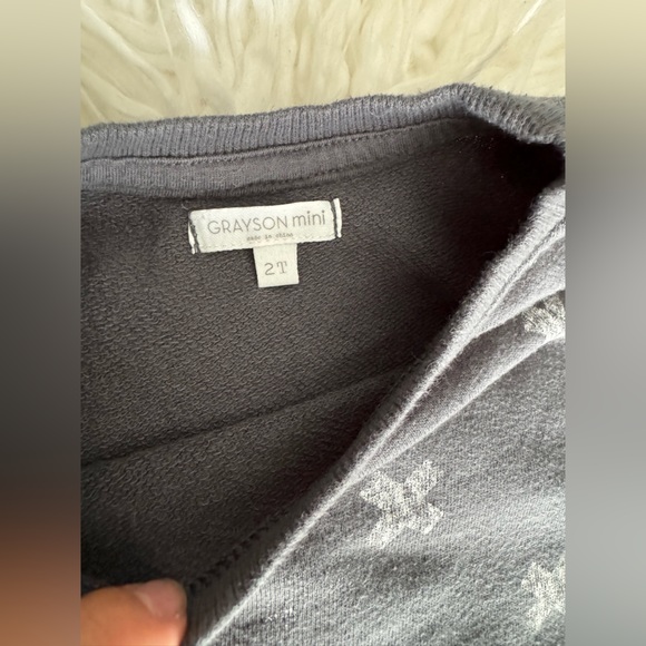 Toddler Swiss Cross Charcoal Crewneck - Picture 4 of 4